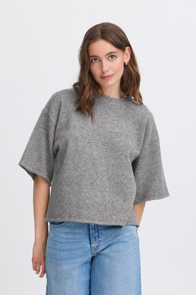 DASILA PULLOVER GREY Sweater, ICHI 