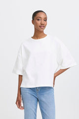 PALMER BOXY TEE white, ICHI 