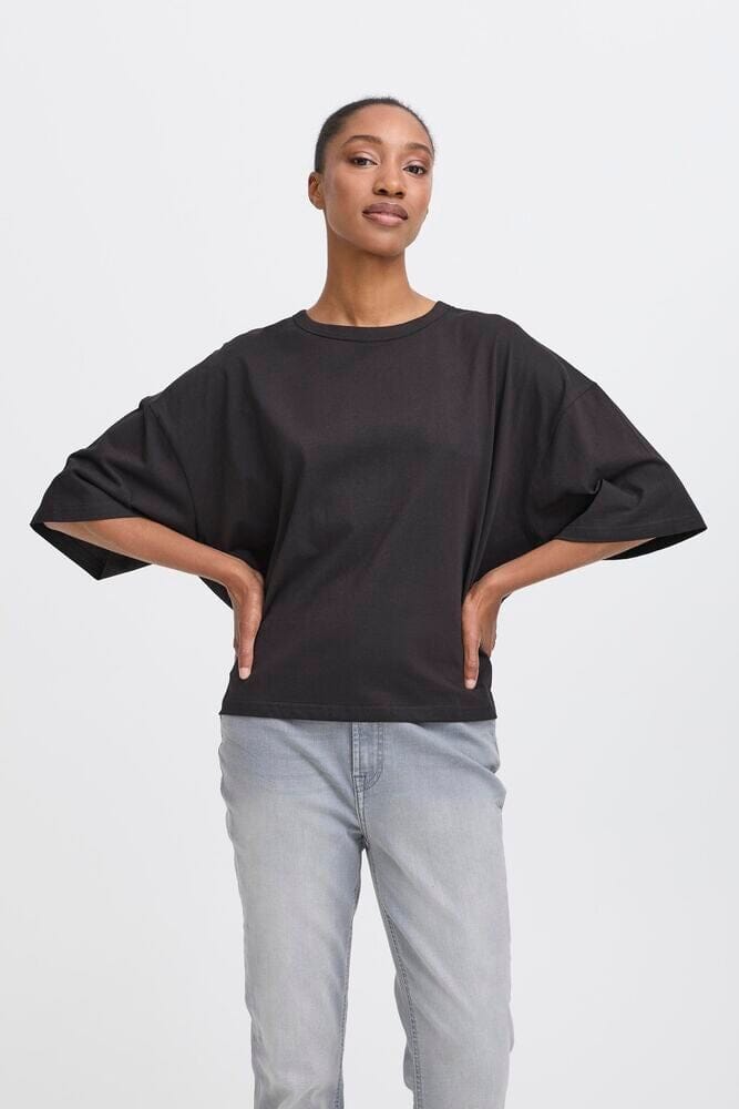 PALMER BOXY TEE Black, ICHI 