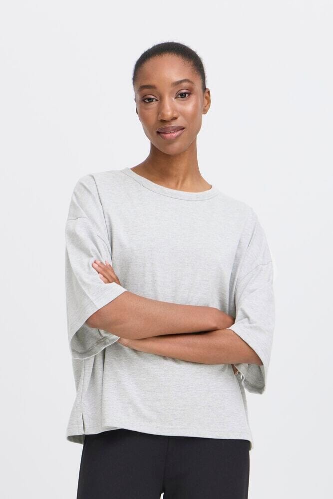 PALMER BOXY TEE, grey tee, Top ICHI 