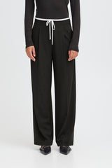 KYRA BLACK TROUSER PANT, ICHI 