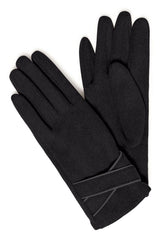 BLACK GLOVES, LIGHTWEIGHT, B YOUNG, Womens black lightweight gloves with cross detail design