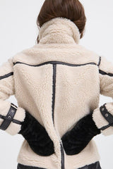 FURRY MITTEN, B YOUNG, Pair of plush black mittens with cozy faux fur texture