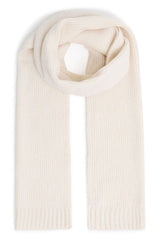 ICHI, CREAM COZY SCARF, Cozy ribbed knit scarf in cream, versatile styling