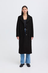 BLACK WOOL BLEND JACKET, ICHI 