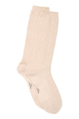 MATHILDE OATMEAL SOCK, ICHI, ribbed socks, wool socks