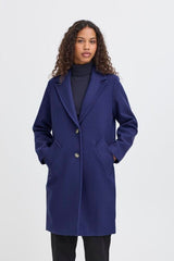 COBALT CLASSIC TAILORED COAT Jacket, blue jacket, tailored coat, ICHI 