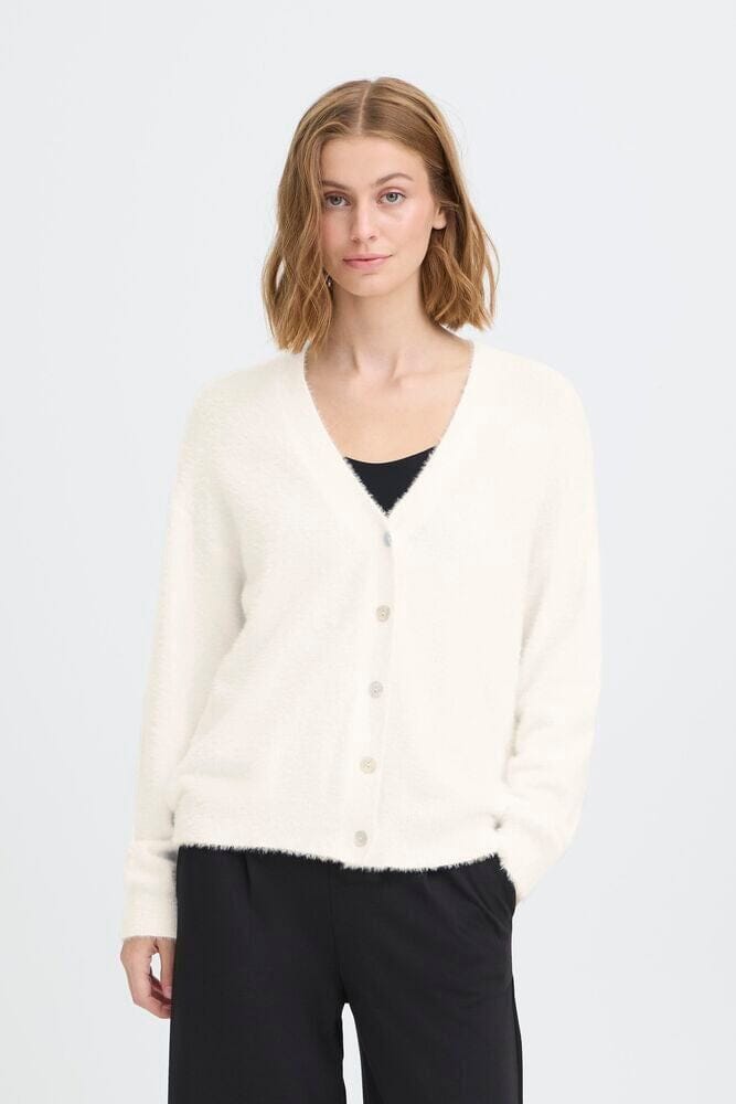 SOFT TOUCH CREAM CARDIGAN,  ICHI 