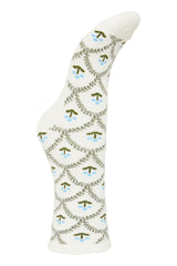 FLORAL PATTERNED SOCK, ICHI, green floral socks