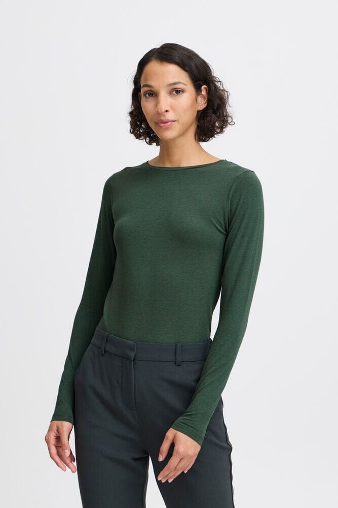 PAMILA LONG SLEEVE TOP,  B YOUNG, Green long Sleeve Top 