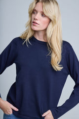 deep navy knitwear, lightweight navy layering top