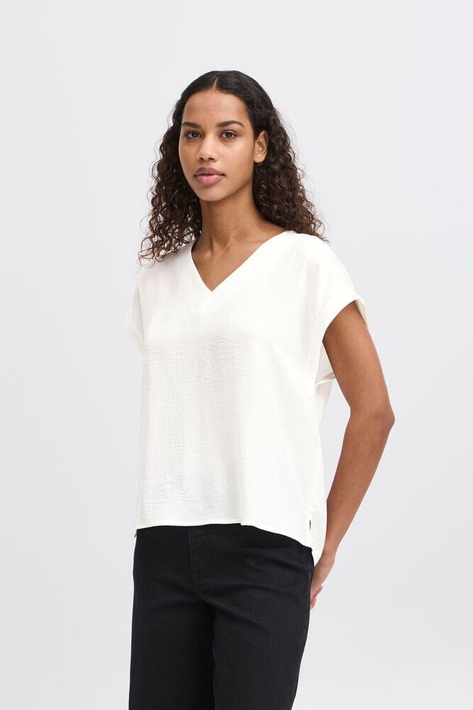 MARCI VNECK BLOUSE (WHITE) Top ICHI 