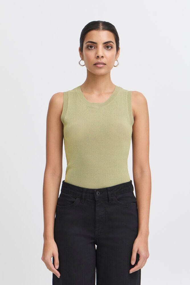 KNIT SLEEVELESS TOP (TEA) Top ICHI 