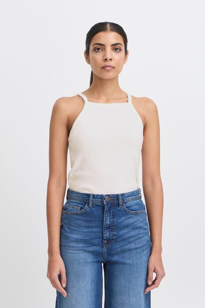 white ribbed tank top women, square neck white tank top, fitted white tank women, ribbed sleeveless top women, minimalist white tank top