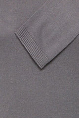 MAFA GREY ROLLOVER Top, Lightweight rollover knit in neutral grey,  ICHI 