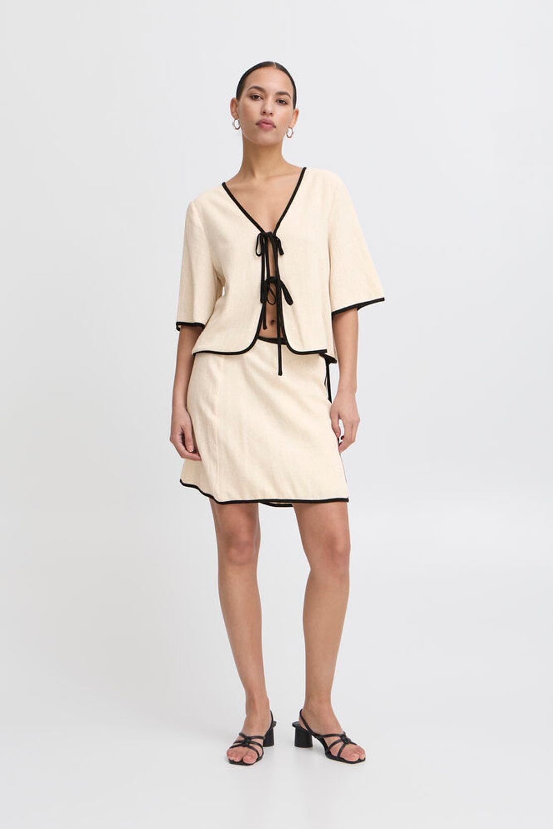 CONTRAST STITCH TIE SKIRT Skirt ICHI 
