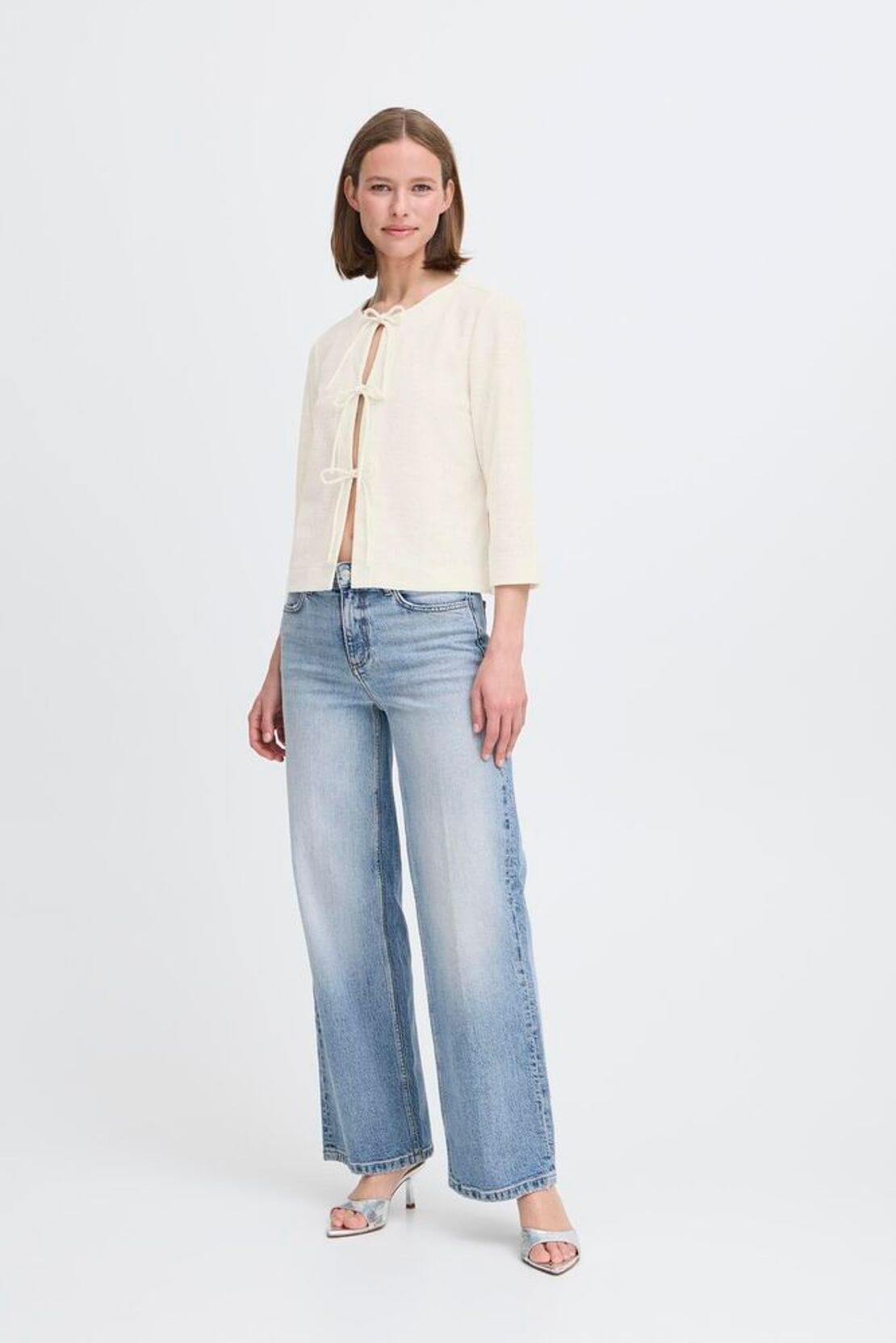 soft feminine cardigan, casual layering piece, open front top