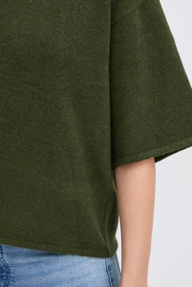 womens dark green knit pullover