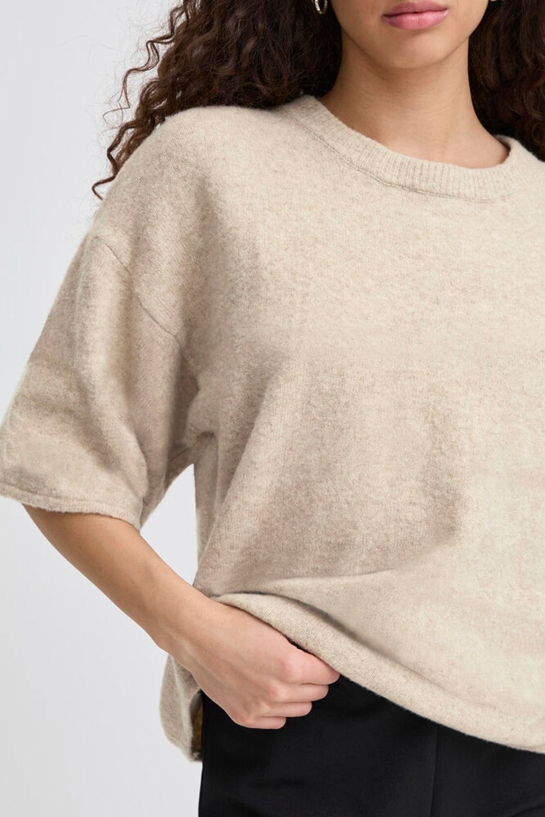 womens oatmeal knit pullover