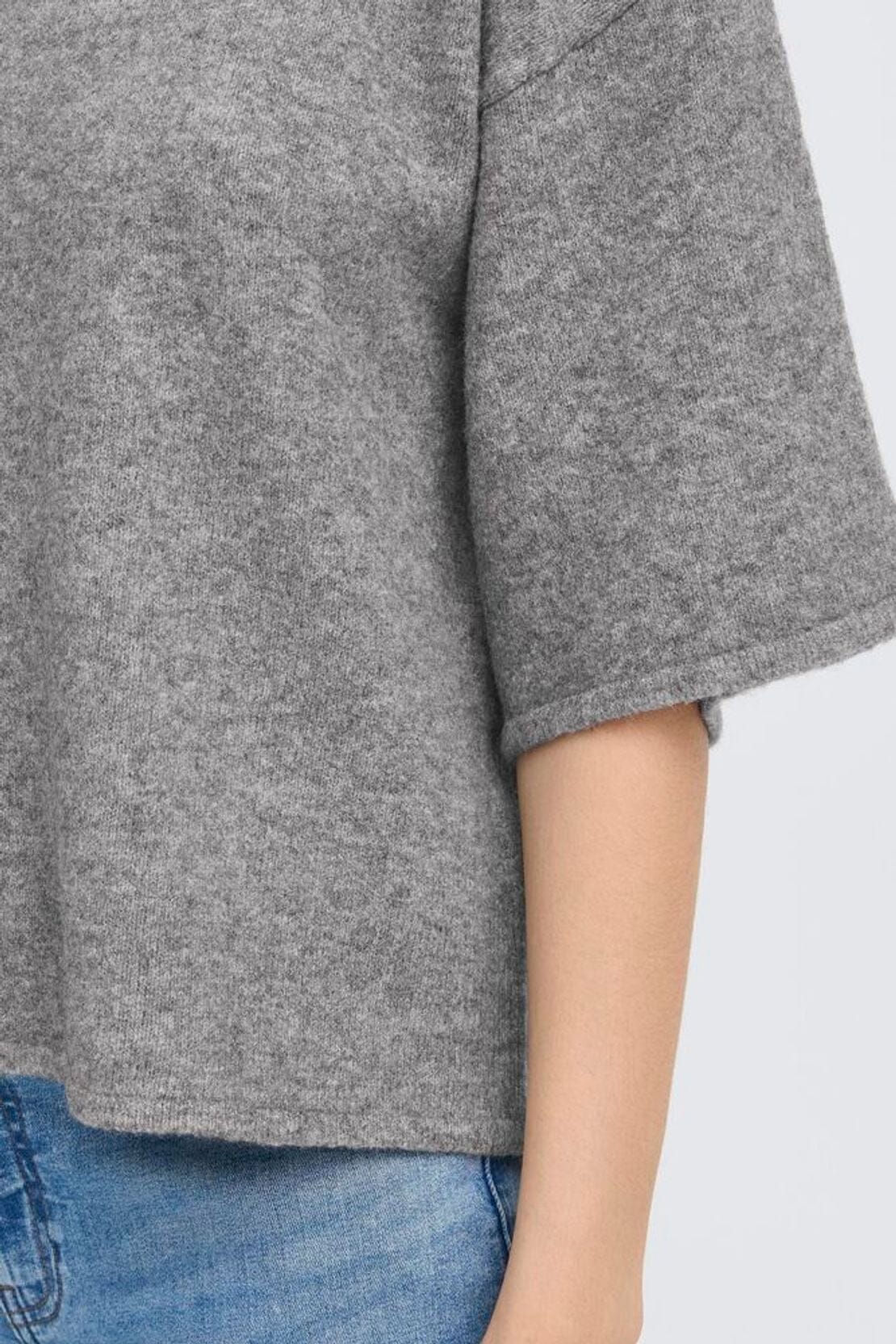 womens grey knit pullover