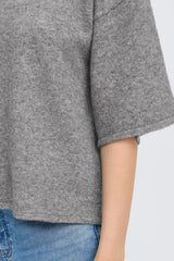 womens grey knit pullover