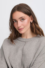 womens grey relaxed pullover sweater