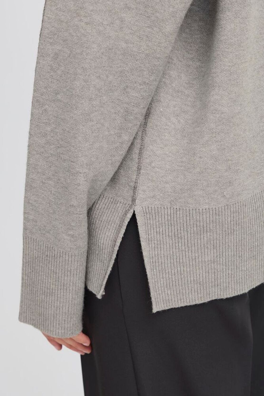 minimalist grey knit top