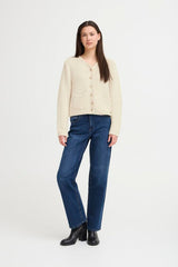 braided textured button cardigan