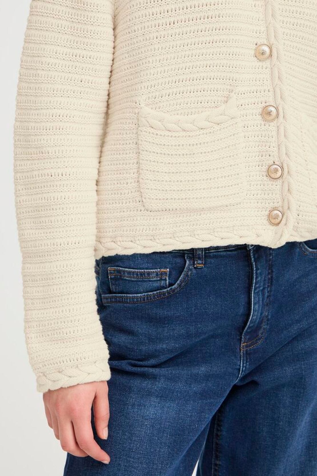 womens cream knit cardigan