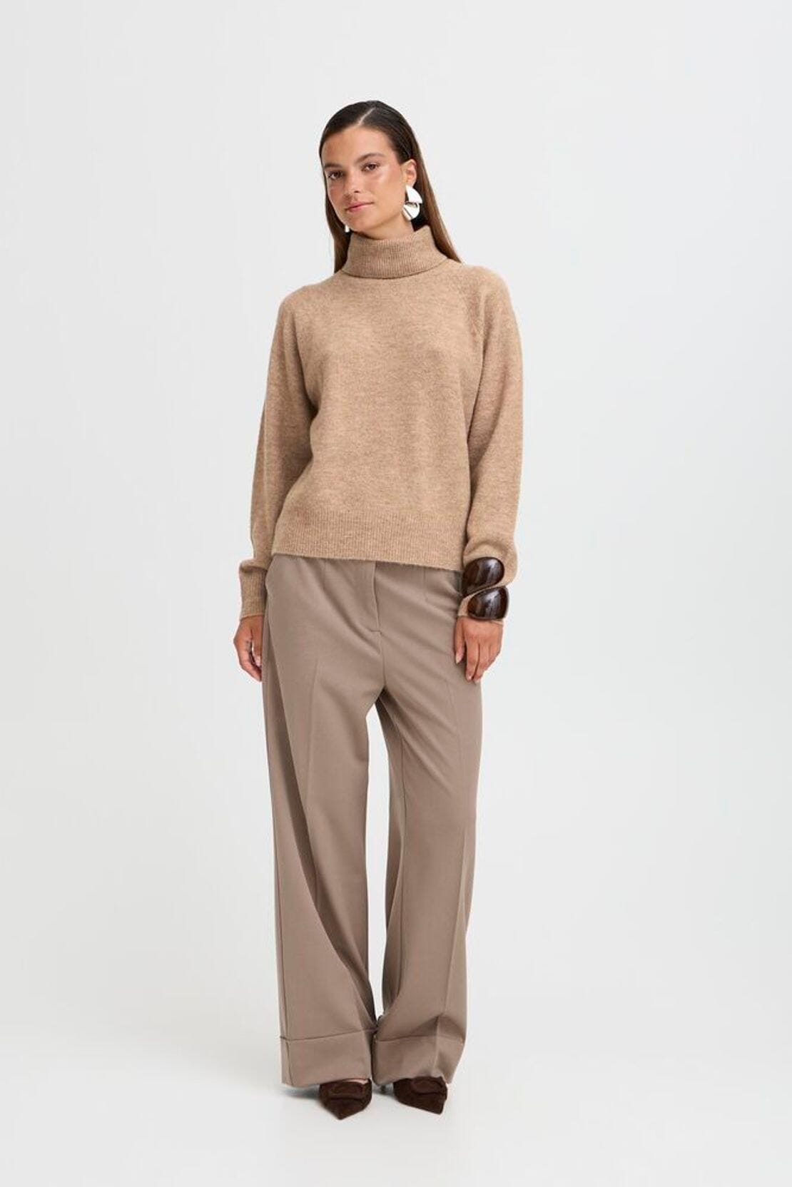 classic tan pullover for women