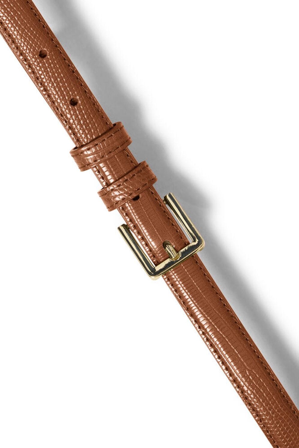 minimal leather waist belt, classic cognac brown accessory