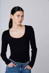 classic black fitted long sleeve
