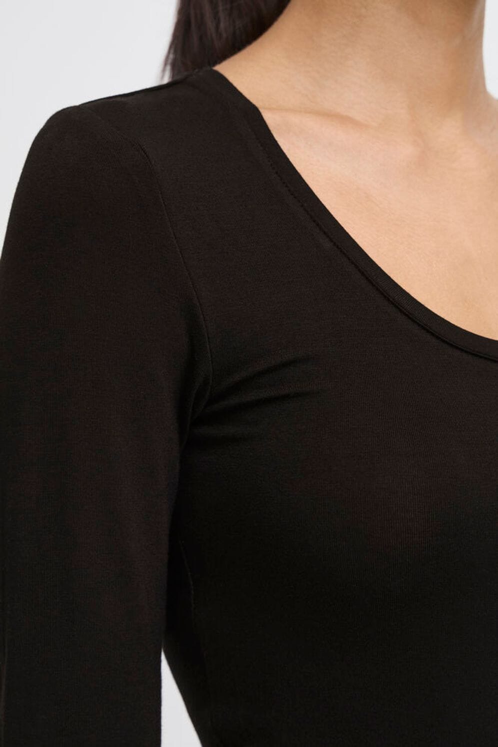 minimal black layering shirt