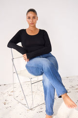 classic black fitted long sleeve