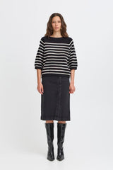 casual striped sweater outfit, B YOUNG 