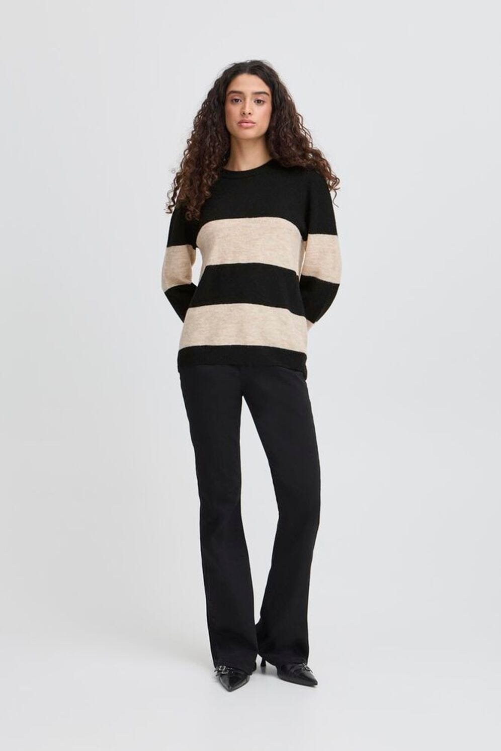 modern stripe pullover,  ICHI 
