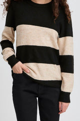 black striped lightweight sweater, ICHI 