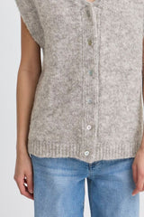 v neck sleeveless sweater, ICHI 