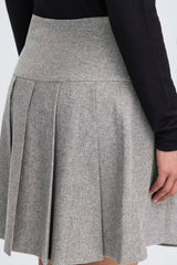 grey pleated mini skirt, ICHI 