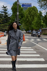 salt and pepper pleated skirt, CHI 