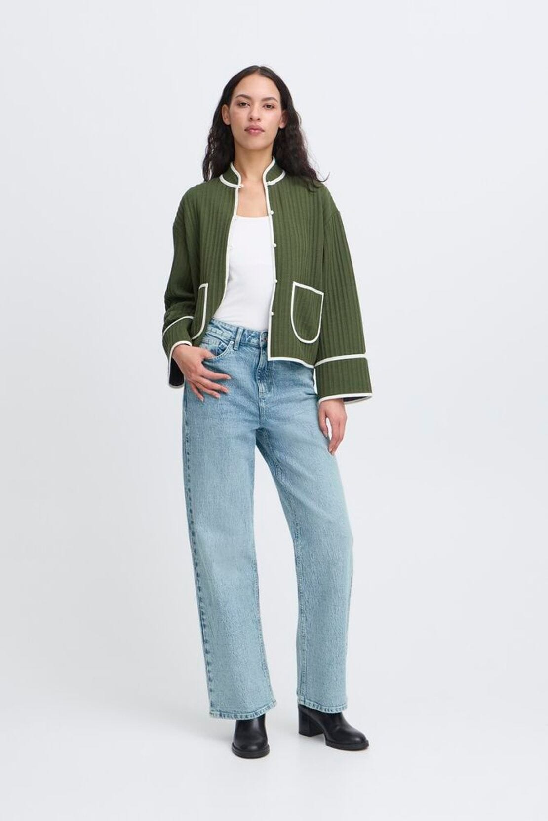 light wash denim pants, ICHI 