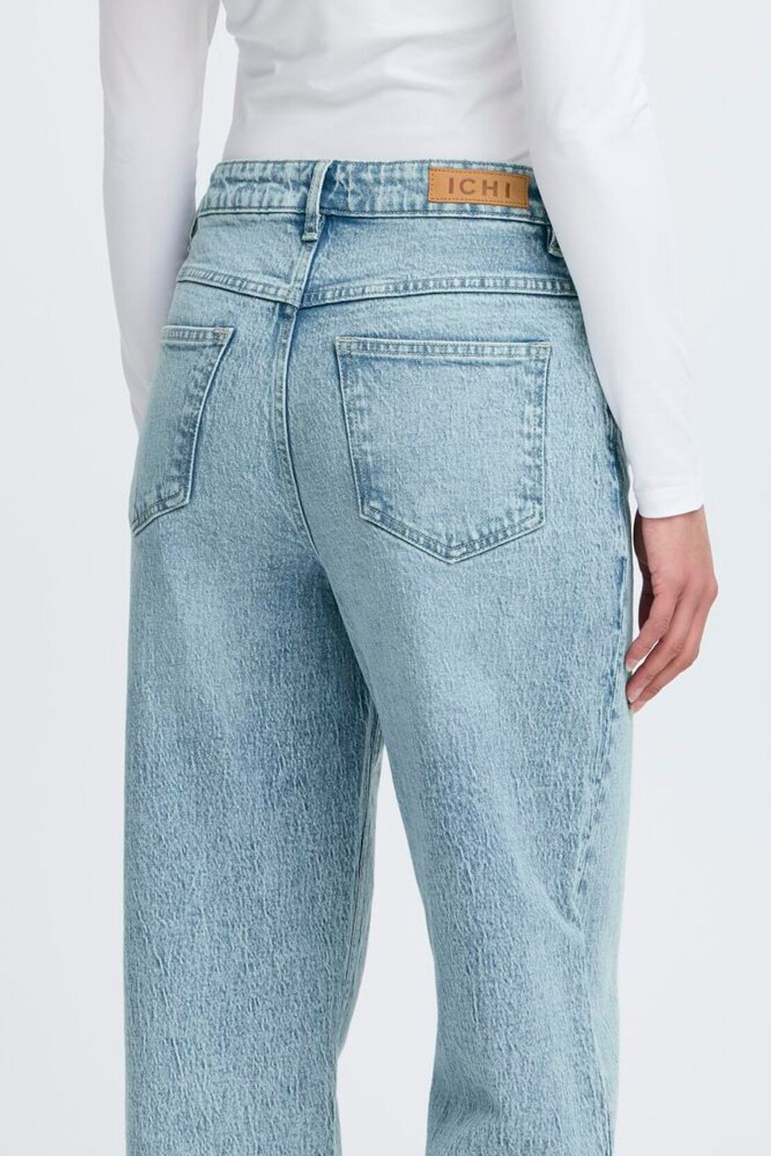 stonewash straight leg jeans, ICHI 
