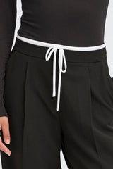 kyra black trouser women’s wide leg pants, ICHI 