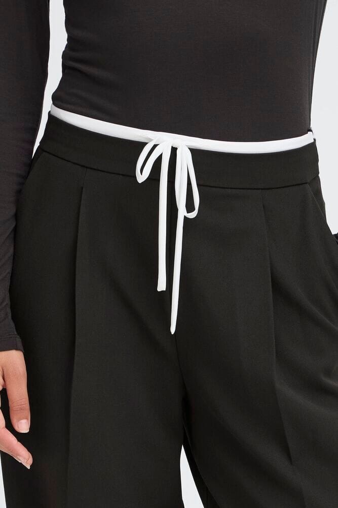 kyra black trouser women’s wide leg pants, ICHI 