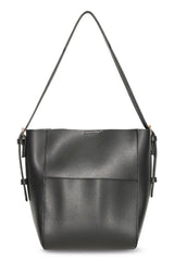 Spacious black tote bag with shoulder strap, ICHI 