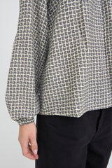 neutral print blouse