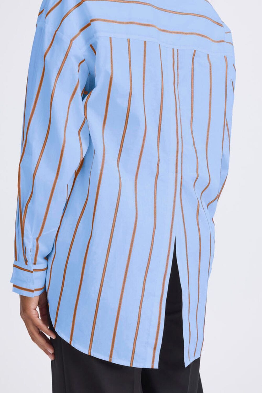 Yonder blue stripe button down with contrast vertical stripes, ICHI 
