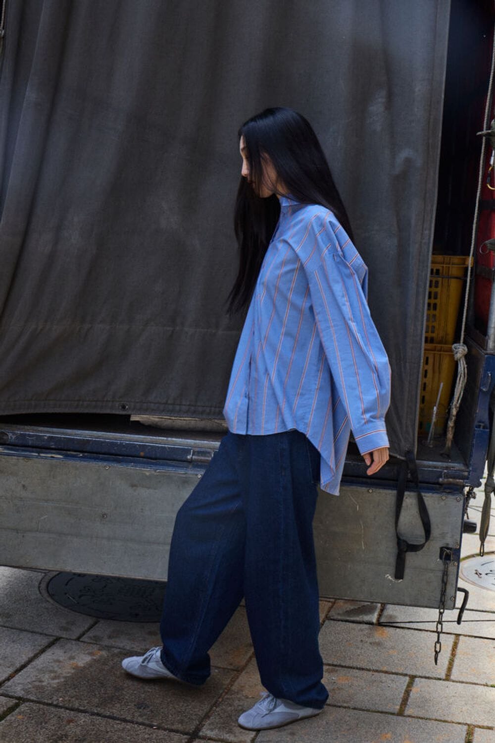 Classic Button Down Stylized with Denim,  ICHI 