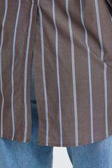 Casual oversized button down shirt styled with denim, ICHI 