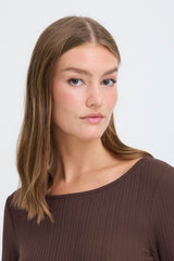 ersatile chocolate brown long sleeve top for day to night looks, ICHI 